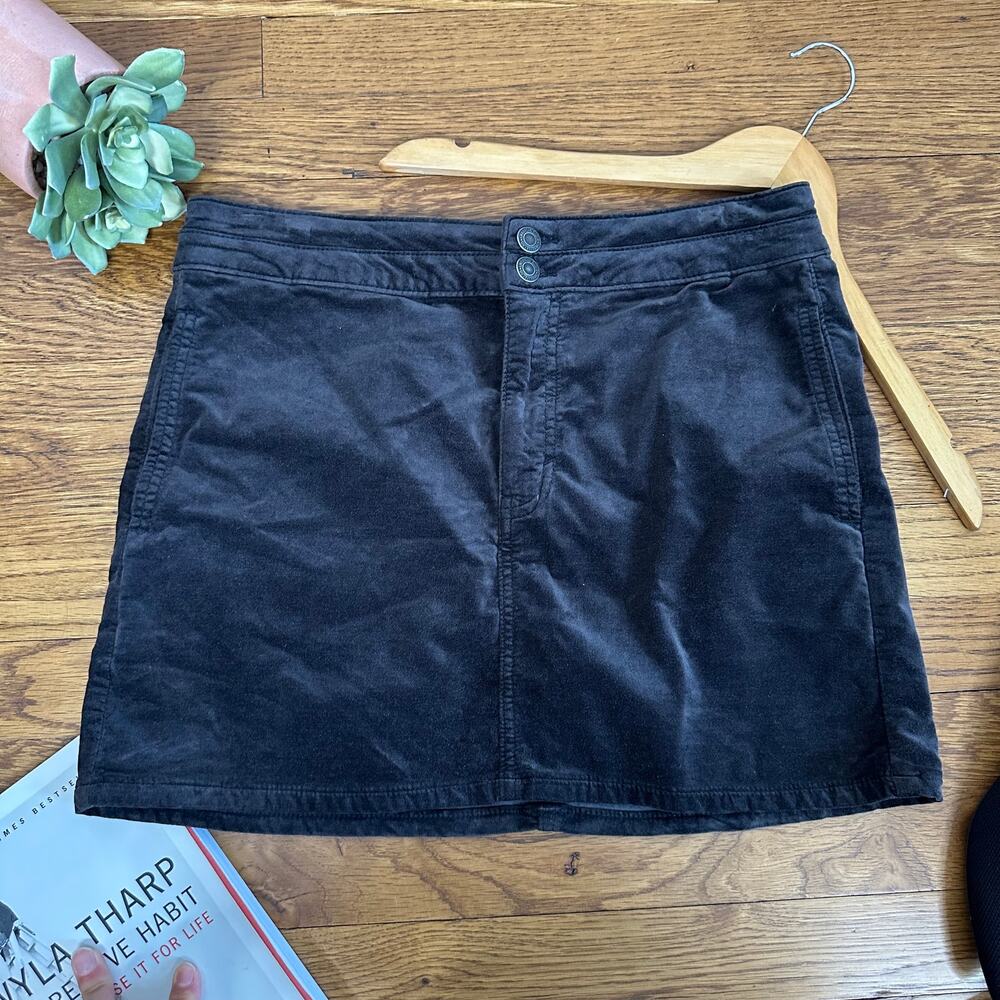 American Eagle Dark Brown Velvet Mini Skirt